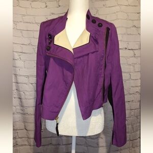 Women’s BCBGMaxAzria  Zip Purple Jacket Sz Small Blazer Rayon Blend